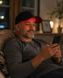 Relax con la gorra LED en casa